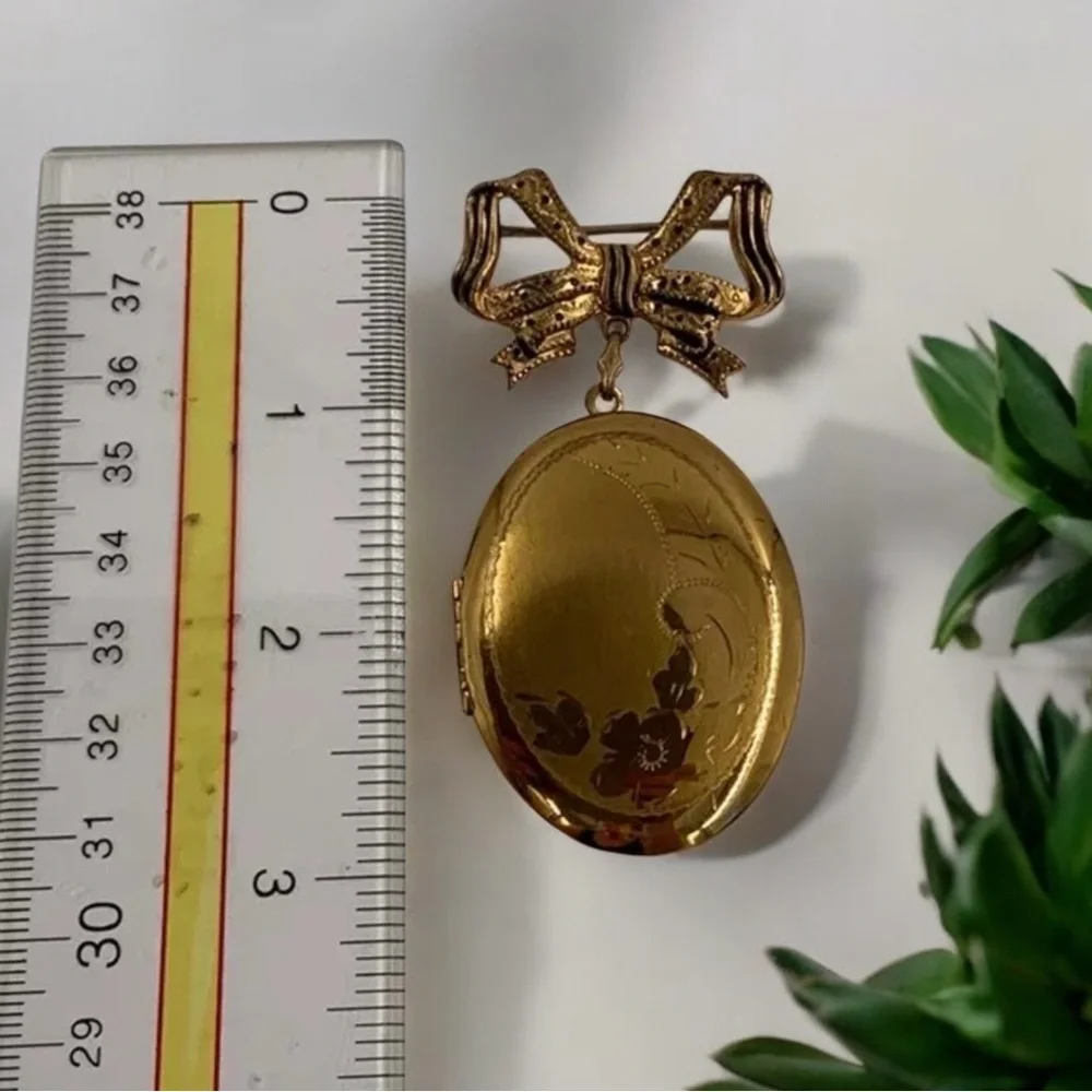Antique c1919 Coro Locket Brooch Pin, Art Nouveau Style, Early Makers Mark, Rare - Picture 6 of 10